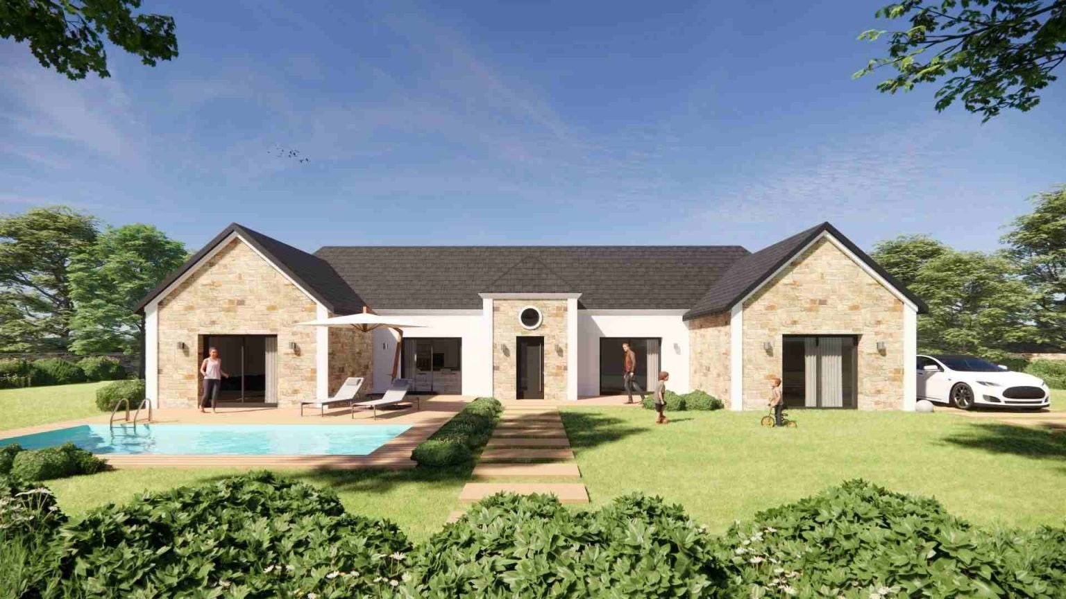 big house with piscine